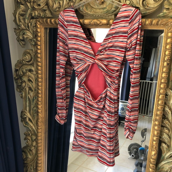 Ark & co Red White Blue Striped Long Sleeve Dress - Picture 4 of 8